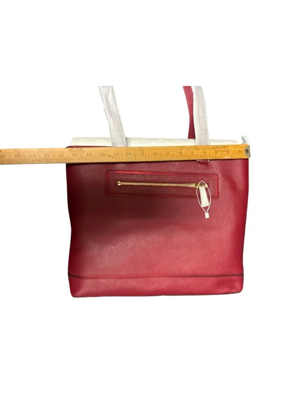 NEW Michael Kors Charlotte Large NS Tote Leather‎ Structured Cherry Red NWT